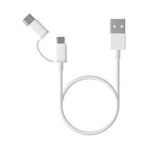 Cabo USB 2 Em 1 Xiaomi SJX02ZM 1 Metro Micro-USB e USB-C - Branco