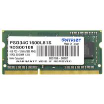 Memoria para Notebook DDR3L 4GB 1600 Patriot Signature