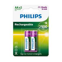 Pilha Philips Recarregavel AA 2500-Mah - com 2 Unidades (R6B2RTU25/97)