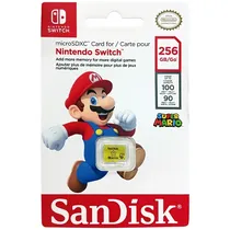 Cartão de Memória Micro SD de 256GB Sandisk SDSQXAO-256G-GNCZN para Nintendo Switch