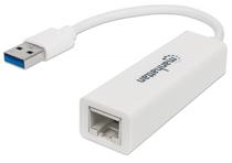 Cable Adap USB 3.0 A RJ45 1GB/Ethernet Manhattan 506847 Blanco