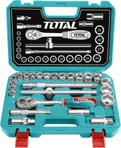 Jogo de Soquetes com Catraca - Total THT121251 (25 PCS)