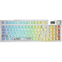 Teclado Mecânico Sem Fio Aula F98 Pro 95% RGB Crystal Switch - Branco (Inglês)