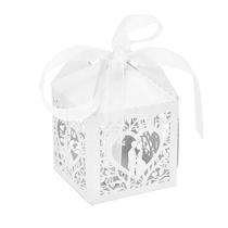 Caixas de Lembrancinhas para Festa Novios com Coracao T11 Branco 25PCS