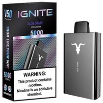 Ignite Vaper Desechable V50 Black 5000PUFFS Aloe Grape Plastico s/C