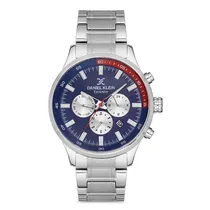 Relogio Analógico Masculino Daniel Klein DK.1.12732-3 Exclusive Gents / Pulseira de Aço Inoxidável - Prata/Azul