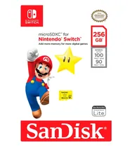 Cartão Memória Micro SD Sandisk 256GB/ 100MB/s (SDSQXAO-256G-GNCZN) -Nintendo Switch