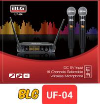 Microfone BLG s/fio UF-04 c/2 Mano Uhf