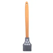 Pincel de Confeitaria de Silicone e Madeira - Cinza Azulado