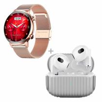 Smartwatch G-Tide Romance + Fone de Ouvido H21 - Dourado