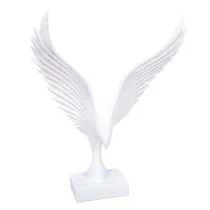 Estátua Decorativa de Pássaro Em Resina 46 CM Branca