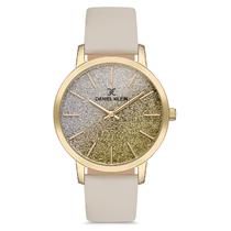 Relogio Analogico Feminino Daniel Klein DK.1.12760-2 Premium Ladies / Pulseira de Couro Genuino - Dourado