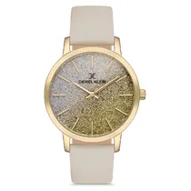Relógio Analógico Feminino Daniel Klein DK.1.12760-2 Premium Ladies / Pulseira de Couro Genuino - Dourado