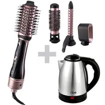 Escova Secadora Quanta QTKCS7001 / Bivolt - Preto + Chaleira Eletrica Krab KB2L