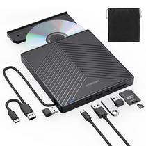 Gravador Ext DVD External - USB-C/USB 3.0 + 4 USB 3.0 + Leitor de Cartao