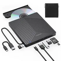 Gravador Ext DVD External - USB-C/USB 3.0 + 4 USB 3.0 + Leitor de Cartão