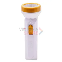 Lanterna LED Tatico Luo LU-314 Recarregável / 1W / 100M / 400MAH / 110-220V ~ 50/ 60HZ - Branco/ Dourado