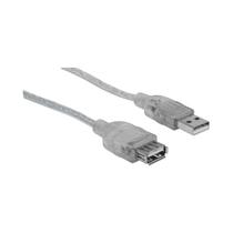 Cabo USB Extensor Manhattan 340496 / 3 Metros / 2.0 - Translucido