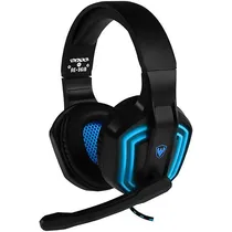 Headset Gaming Satellite AE-361B Microfone Retrátil/40MM - Preto/Azul