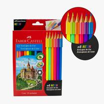 Faber Castell Lapiz Ecolapices Caja Carton 12+6 Colores Fluo Neon