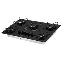 Fogão A Gás Itatiaia Essencial 5Q - 25W - 5 Bocas - Vidro Temperado - Bivolt - Preto