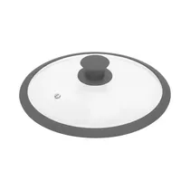Tapa de Vidrio Con Borde de Silicona LFH-8936 24 CM Gris