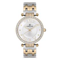 Relogio Analogico Feminino Daniel Klein DK.1.12744-5 Premium Ladies / Pulseira de Aco Inoxidavel - Prata/Dourado