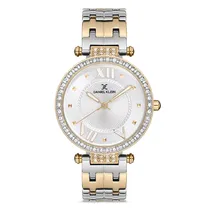 Relógio Analógico Feminino Daniel Klein DK.1.12744-5 Premium Ladies / Pulseira de Aço Inoxidável - Prata/Dourado