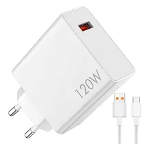 Carregador Tomada Xiaomi MDY-14-Ee USB-C / 120W - Branco + Cabo USB / USB-C