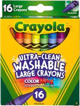 Giz de Cera Crayola Ultra-Clean Washable Large Crayons 52-3281 (16 Unidades)