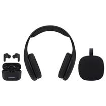 Kit 2 Fones de Ouvido + Speaker Blaupunkt BP3ACOMBO - 3 Em 1 - Bluetooth - Preto