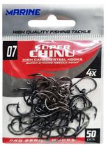 Anzol Marine Sports Super Chinu 4X Black 07 com 50 PCS