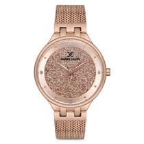 Relogio Analogico Feminino Daniel Klein DK.1.12683-2 Premium Ladies / Pulseira de Aco Inoxidavel - Rose Gold Glitter