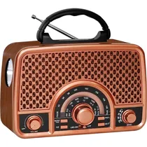 Rádio Portátil Mega Star RX2154BTP AM/FM Bluetooth - Marrom/Rose Gold