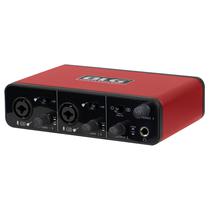 Interface de Audio BLG B-2I2 - USB Tipo-C - 2X Mic - Vermelho e Preto