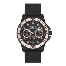 Relogio Analógico Masculino Daniel Klein DK.1.12716-2 DKLN Gents / Pulseira de Silicone - Preto/Rose