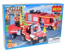 Cogo Fire Fighter Caminhão Bombeiros 3606 (324 Peças)