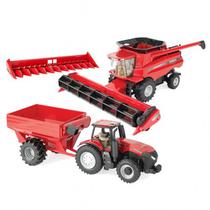 Colheitadeira e Trator Ertl - Case Ih 8230 Combine W/ Heads e Afs Connecect Magnum 380 W/ Grain Cart - Escala 1/32 (47357)