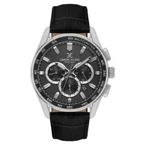 Relogio Analógico Masculino Daniel Klein DK.1.14002-1 Exclusive Gent / Pulseira de Couro - Preto/Prata
