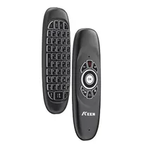 Controle Universal Keen para HTV/ Ipbox/ BTV + Air Mouse Wireless / 2.4 GHZ Mini C120/ C2 com Teclado e LED - Preto