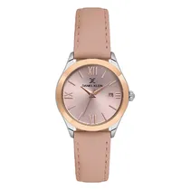 Relogio Analogico Feminino Daniel Klein DK.1.13921-6 Premium Lady / Pulseira de Couro - Rose Gold/Rosa