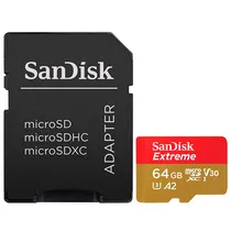 Cartao de Memoria Micro SD Sandisk Extreme U3 64GB - SDSQXAH-064G-GN6MA