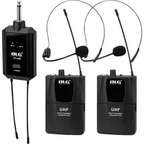 Sistema de Microfone BLG UF-458 Sem Fio Uhf - Preto 5 Peças