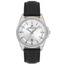 Relogio Analógico Masculino Daniel Klein DK.6.14036-1 / Pulseira de Couro - Preto/Prata