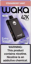 Vape Descartável Waka KA42 Strawberry Mint 42000 Puffs