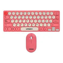 Teclado e Mouse Sem Fio Satellite AK-6062G Mini, Espanhol, Rosa