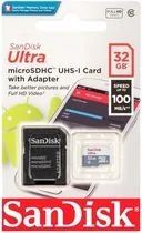 Memória Microsd Sandisk Ultra 32GB SDSQUNR-032G-GN3MN 100MB/s