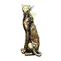 Miro Figura Leopardo Sentado Poliresina 20CM Dorado