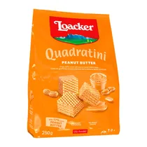 Biscoito Wafer Loacker Quadratini Manteiga de Amendoim 250G