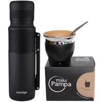 Kit Termo Contigo - 1.1L Black Matte + Guampa + Bombilla